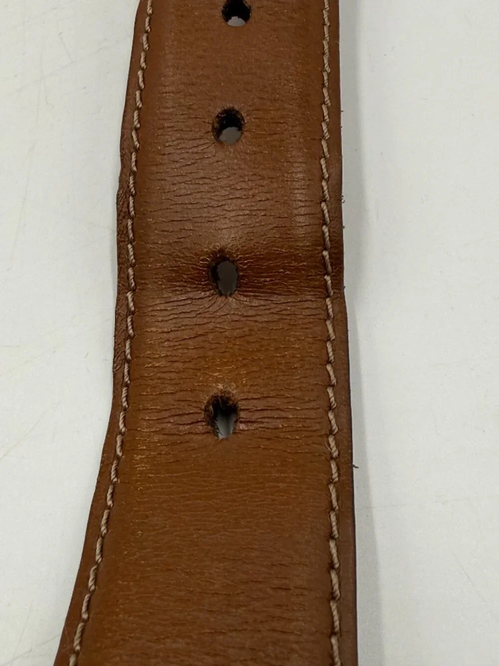 Fossil Genuine Leather Belt Brown Tan Size 38/95 Work Casual Silver Buckle 1.5
